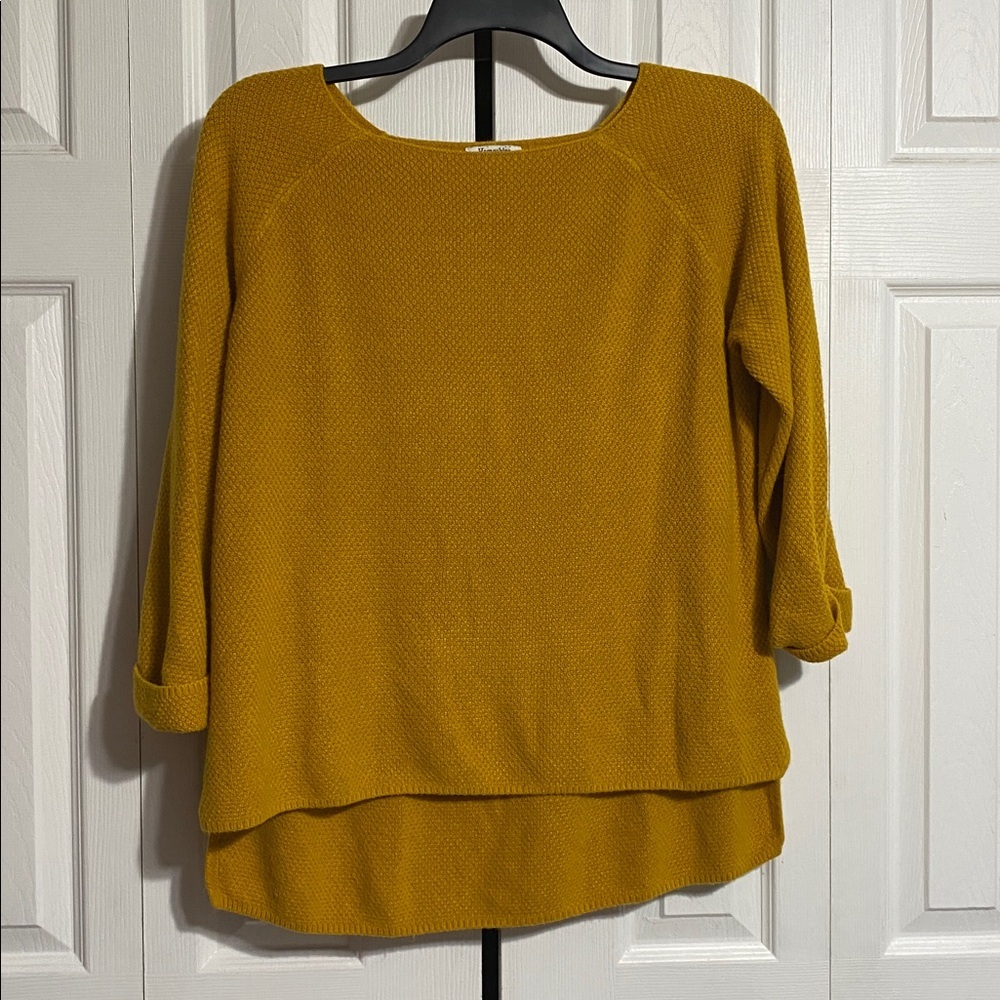 Hampshire Studio mustard knit soft sweater size XL